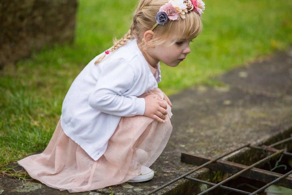 Curious girl at wedding
